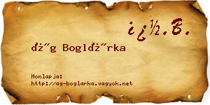 Ág Boglárka névjegykártya