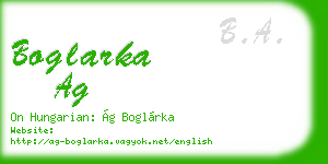 boglarka ag business card